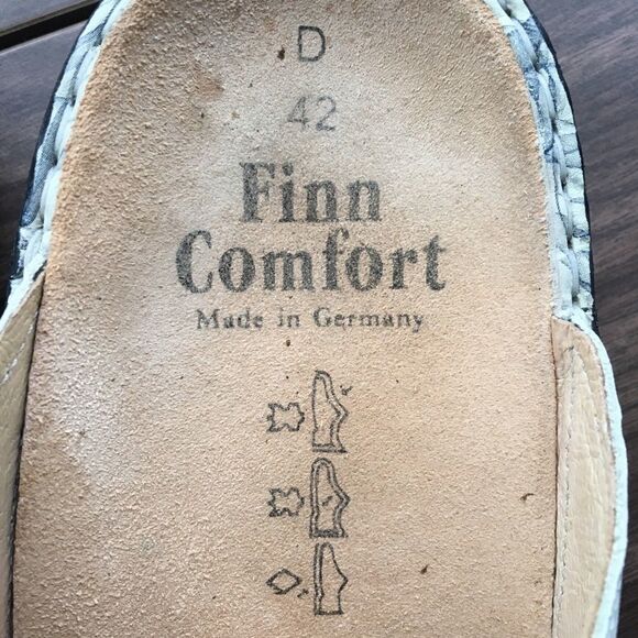 FINN COMFORT SHOES Slip On Leather Jamaica Wedge Sandal Print 42 - Picture 9 of 11